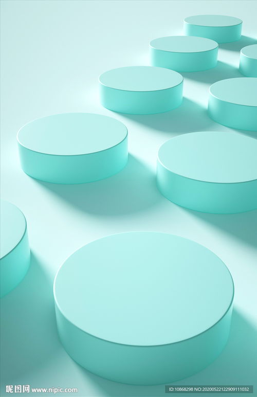 蓝色几何立体背景产品展示展台设计图PSD分层素材——青岛新材料应用